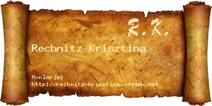Rechnitz Krisztina névjegykártya